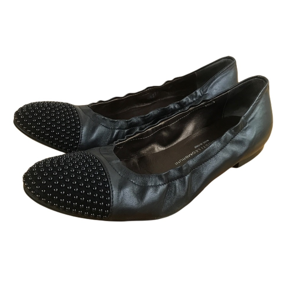 AGL Blakely black studded toe slip on 40